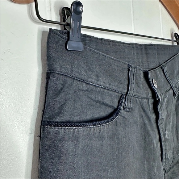 Vtg 5351 Pour Les Hommes Size 1 (28x31) Black Button Fly Flared Denim Jeans Pant - Picture 7 of 13